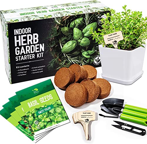 REALPETALED Indoor Herb Garden Kit - 10 Non-GMO Herbs for Window Plant Growing
