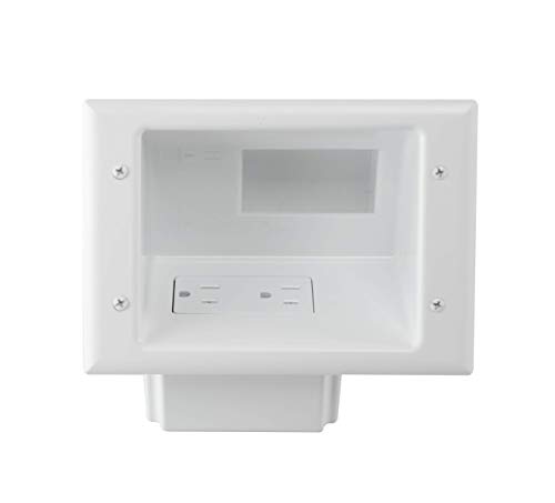 Recessed Low Voltage Mid-Size Plate with Duplex Receptacle