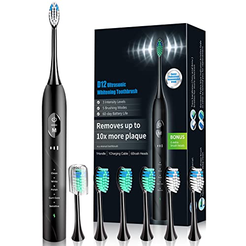 Rechargeable Electric Toothbrush with 5 Modes and 3 Intensity Levels