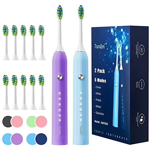 Rechargeable Sonic Electric Toothbrush 2 Pack