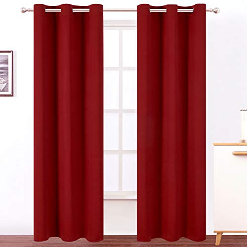Red Blackout Curtains Set for Living Room