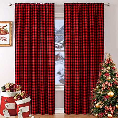 Red Buffalo Plaid Curtains