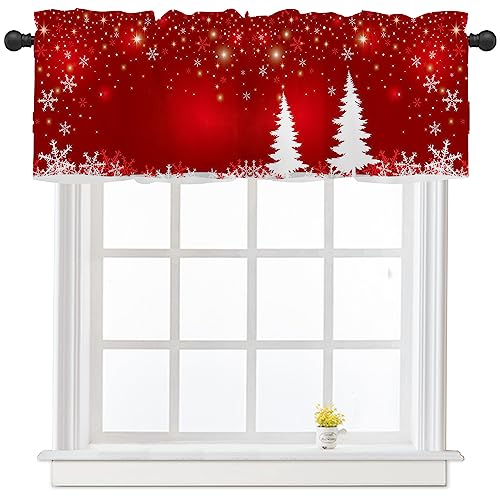Red Christmas Kitchen Valances for Windows