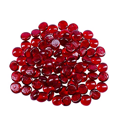 Red Flat Glass Marbles for Vases
