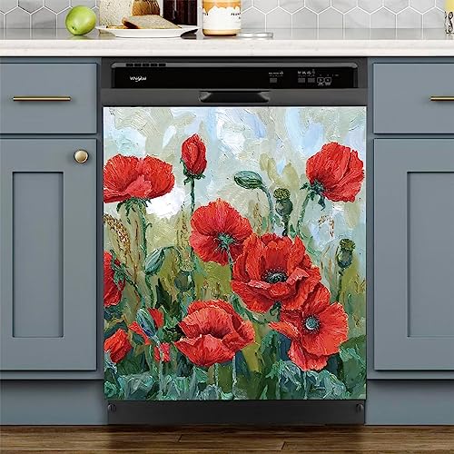 Red Flower Magnetic Decal