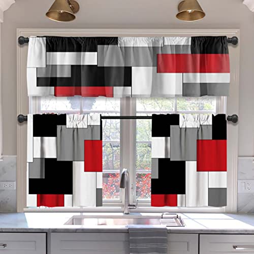 Red Kitchen Curtains Set