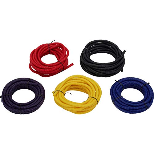 Red Split Wire Loom Conduit Tubing, 1/4 Inch Diameter, 20 Ft. Long