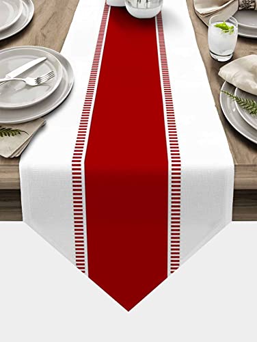 Red White Table Runner