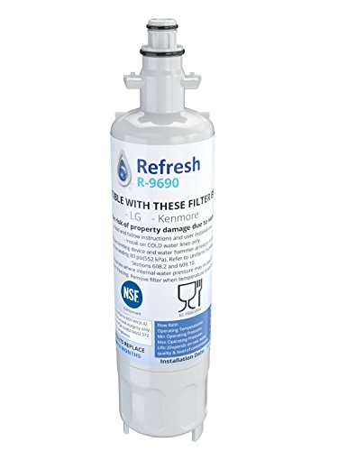 Refresh Refrigerator Water Filter for Kenmore 46-9690, LG LT700P (1 Pack)