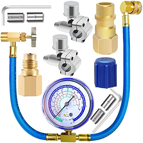 Refrigerator Freon Recharge Hose with Gauge Kit
