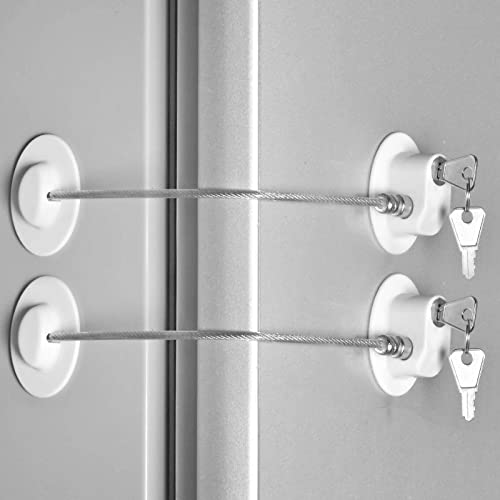 2-Pack Guardianite Premium Refrigerator Door Lock with Built-in Keyed Lock  (2-Pack Black)