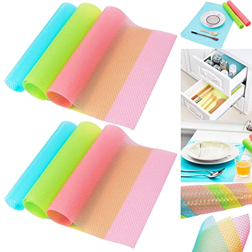  8 Pcs Refrigerator Liners Mats Washable, Refrigerator Mats  Liner Waterproof Oilproof, Shinywear Fridge Liners for Shelves, Cover Pads  for Freezer Glass Shelf Cupboard Cabinet Drawer (8 Clear)