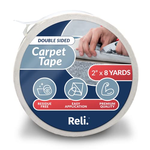 Reli. Carpet Tape - Double Sided Tape for Hardwood Floors