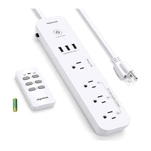 TESSAN WiFi Extension Cord with 3 Individually Remote Controlled