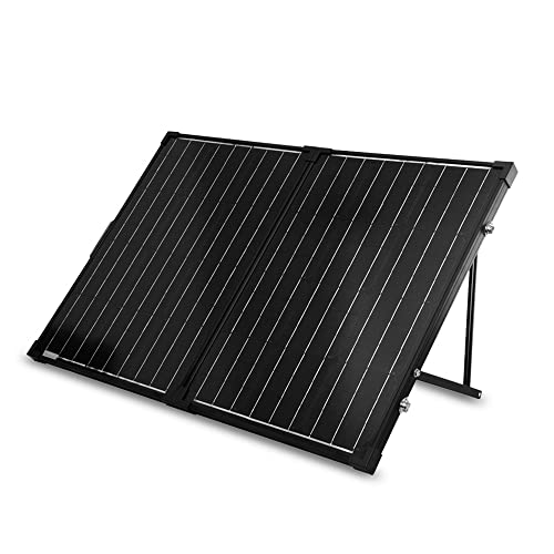 Renogy 100 Watt 12 Volt Portable Solar Panel for Power Station, Foldable 100W Solar Panel Suitcase with Adjustable Kickstand, Solar Charger for RV Camping Off Grid System,Black