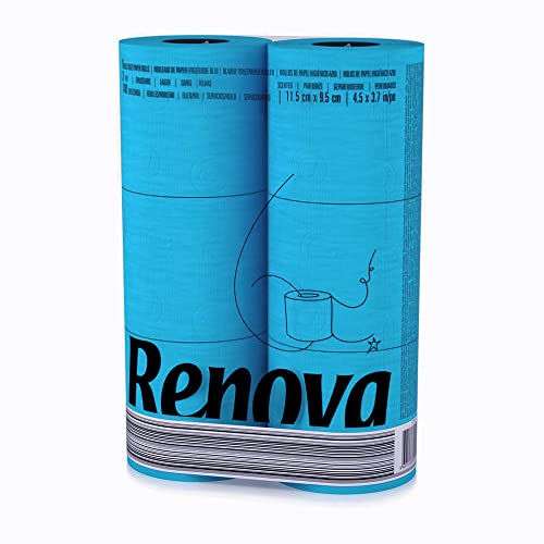 Renova Toilet Roll - Blue Paper (6 Roll Standard Pack)
