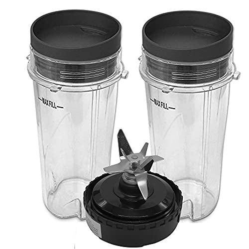 WuYan Ninja Ultima Blender Replacement 16oz Cup with Lid and Extractor Blade