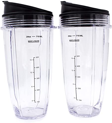 Replacement Blender Cup with Lid (2 Pack) - Perfect Size and Portability for Ninja Blender