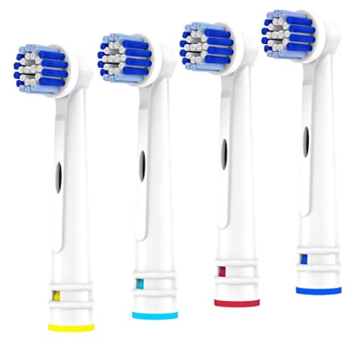 Replacement Toothbrush Heads Compatible Oral B Braun, 4 Pack Professional Electric Toothbrush Heads Sensitive Clean Brush Heads Refill for Oral-B 7000/Pro 1000/9600/ 500/3000/8000 (4 pack)