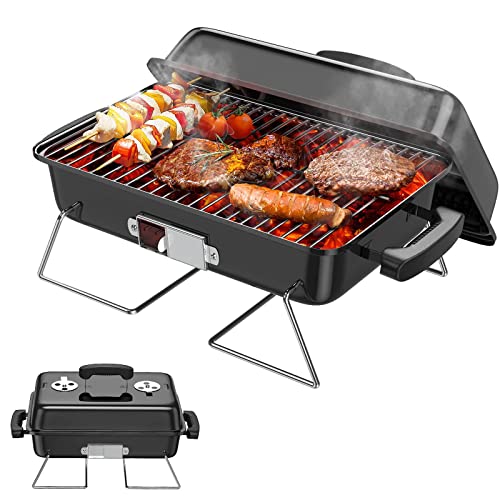 Uten Charcoal Grill, Folding Portable Smoker Grill, Small Outdoor Grill for  Camping Picnics 