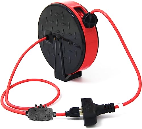 Retractable Extension Cord Reel with 3 Outlets