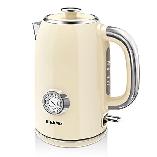 SULIVES Electric Kettle, 1.7L Stainless Steel Tea Kettle with Temperature  Gauge, 1500W Water Boiler with LED Light, BPA-Free, Auto Shut-Off and