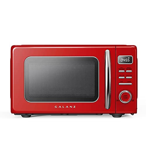 Retro Countertop Microwave Oven with Auto Cook & Reheat