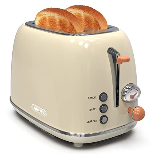 Retro Stainless Steel Toaster with 6 Settings