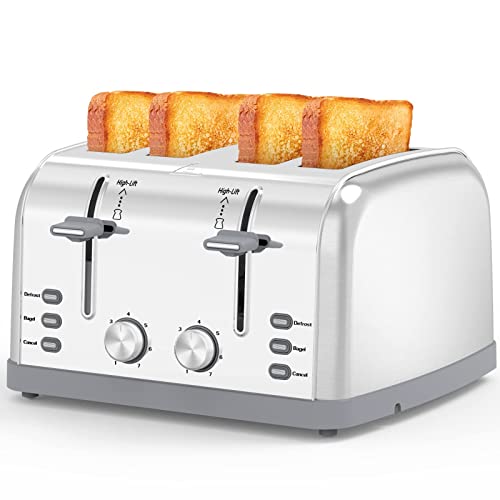 Retro Stainless Steel Toaster with 7 Shade Settings