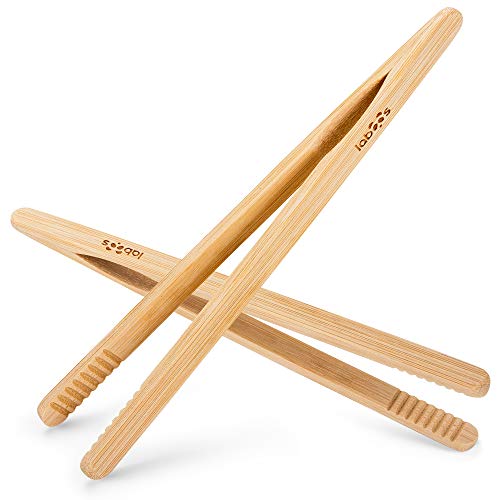 Reusable Bamboo Toast Tongs - Set of 2