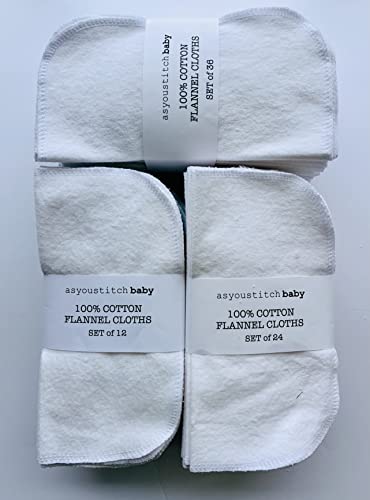 Reusable Cloth Baby Wipes - Set of 2 Dozen 8x8 In Wipes