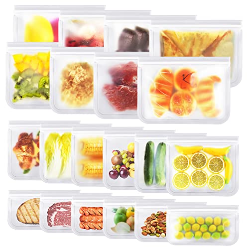 Reusable Food Storage Bags, 20 Pack