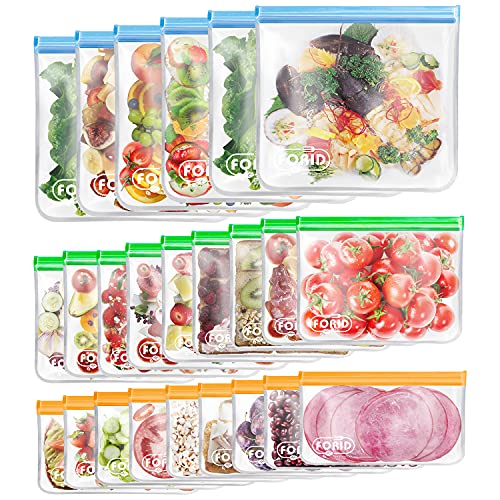 Reusable Food Storage Bags - Gallon, Sandwich, and Snack Sizes