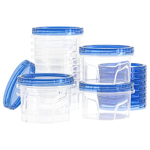 Freshmage 16oz Round Airtight Freezer Container Set [12 Pack]