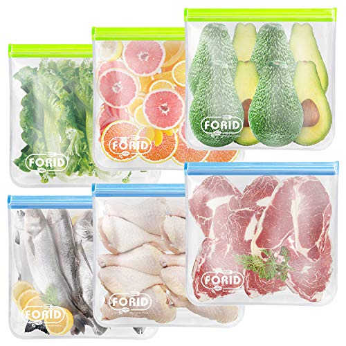 Reusable Gallon Freezer Bags - Leakproof & Durable - 6 Pack