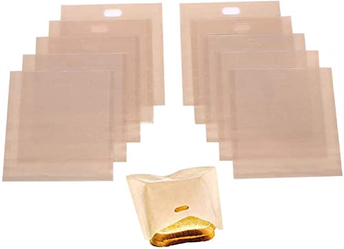 Reusable Toaster Bags (Set of 10) for Grilled Cheese Sandwiches