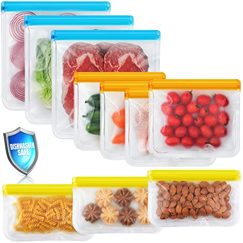 SPLF 6 Pack BPA FREE Reusable Gallon Freezer Bags, Extra Thick Reusable  Storage Bags Leakproof Silicone and Plastic Free for Marinate Meats,  Cereal, Sandwich, Snack, Travel Items, Home Organization - SPLF