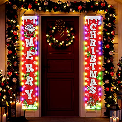 Reversible Christmas Banner with String Lights