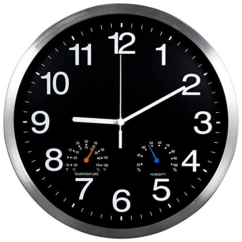 Reynoe 12 Inch Silver Aluminum Wall Clock