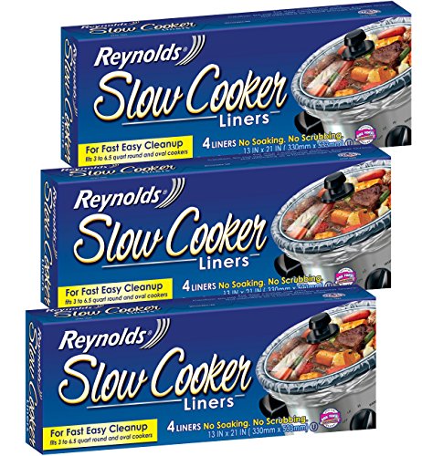 Reynolds Kitchens Slow Cooker Liners, Regular (Fits 3-8 Quarts), 4 Count  (Pack o 