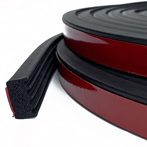 Ribbed Foam Rubber Seal with Tape - 26 Feet