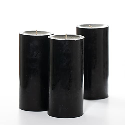 Richland Set of 3 Black Pillar Candles