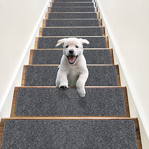 RIOLAND Non-Slip Stair Treads Carpet - Safety for Dogs, Elders, and Kids
