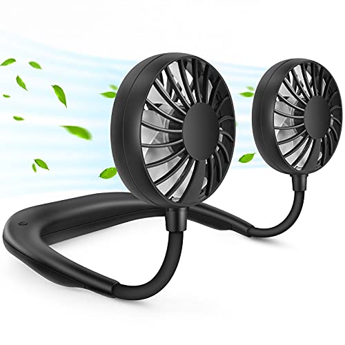 RJVW Wearable Neck Fan - USB Rechargeable, 3 Speed, 360° Rotation