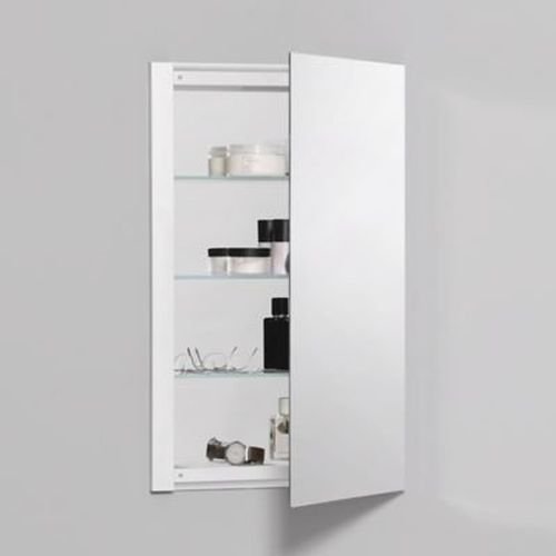 Robern RC1626D4FP1 R3 Series Single Door Mirrored Medicine Cabinet with Plain Door, Plain