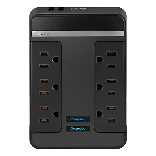 Rocketfish Surge Protector with Swivel Outlet - Black