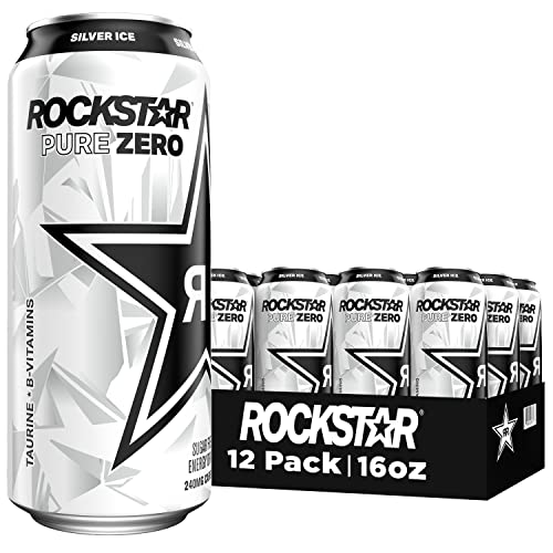 Rockstar Pure Zero Energy Drink, Silver Ice, 0 Sugar