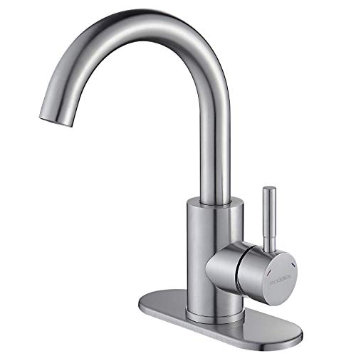 RODDEX Wet Bar Sink Faucet - Modern Stainless Steel Mixer with 360 Swivel