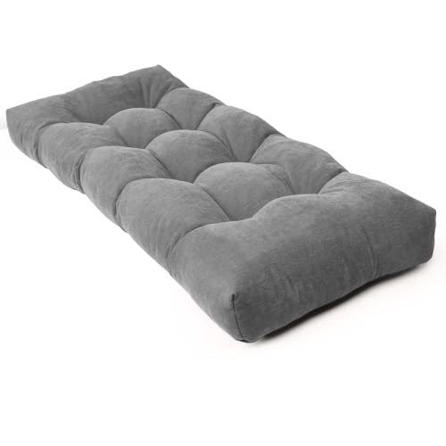 ROFIEJOX 36" Chenille Bench Cushion - Ideal for Indoor/Outdoor Use, Light Grey