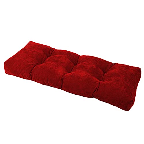 ROFIELTY 36x14" Burgundy Bench Cushion - Indoor/Outdoor Tufted Seat Cushion